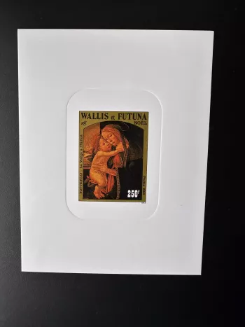 Wallis und Futuna 1986 YT 352 Luxusdruckprobe Weihnachten Botticelli Madonna