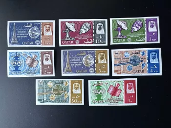 Qatar 1965 Mi. 64-71 IMPERF Telecommunication ITU Telecoms Satellite Telstar