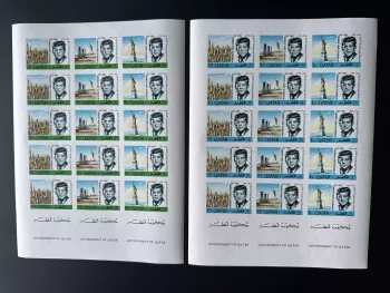 Qatar 1966 Mi. Bl. 128 - 134 ND John Kennedy Statue Liberté New York Monument JF