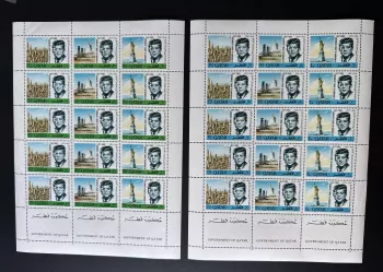 Qatar 1966 Mi. Bl. 128 - 134 Mémorial Kennedy Statue Liberté New York Espace