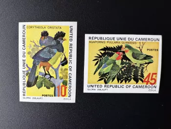 Cameroun 1972 Mi. 715-716 ND Oiseaux Corytheola Cristata Agapornis Pullaria