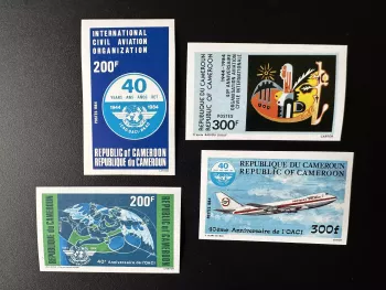 Cameroun 1984 Mi. 1069 - 1072 ND OACI aviation Civile 40e anniversaire