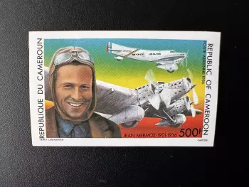 Cameroon 1986 Mi. 1138 IMPERF Jean Mermoz aviator pioneer aviation airplane