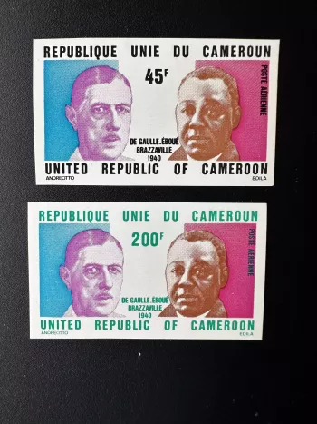 Kamerun 1975 Mi. 792-793 ND De Gaulle Eboué Brazzaville 1940 Persönlichkeiten