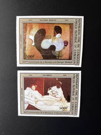 Cameroun 1982 Mi. 995 - 996 ND Art Peinture Braque Manet Nature Morte