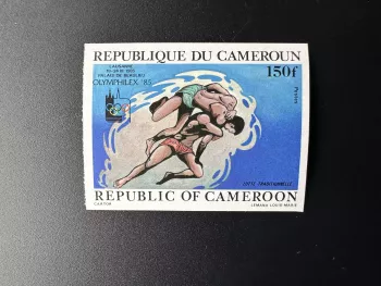 Cameroun 1985 Mi. 1073 ND OLYMPHILEX Lutte Traditionnel Jeux Olympiques Lausanne
