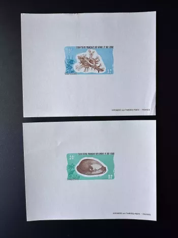 Afars Issas 1976 Mi. 159 - 160 luxury proof shell fossil marine wildlife