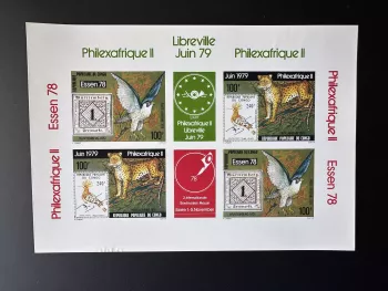 Congo 1978 Mi. Bl. 652-653 ND gommé Philexafrique Libreville Juin 79 Leopard