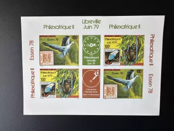 Gabon 1978 Mi. Bl. 682 - 683 gommé ND Philexafrique Libreville Essen Oiseau