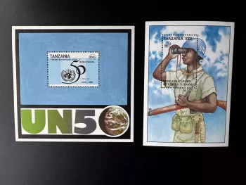 Tanzanie 1995 Mi. Bl. 289 ONU Nations Unies 50 ans Peacekeeping Casque bleu