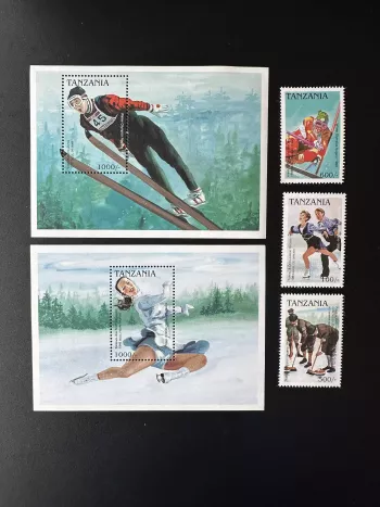 Tanzanie 1997 Mi. Bl. 368-369 2691/2693-2694 Nagano Jeux Olympiques Ski