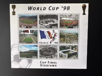 Tanzanie 1997 Mi. Bl. 2720 - 2727 Coupe du Monde Football France 98 Stades