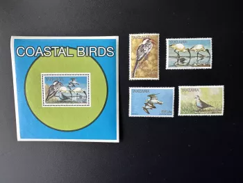 Tanzanie 1997 Mi. 2790 - 2793 Bl. 379 Oiseaux côtiers mer faune nature