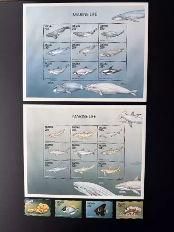 Tanzania 1999 Mi. Bl. 3162 - 3183 Marine Life Wildlife Cetaceans Dolphins
