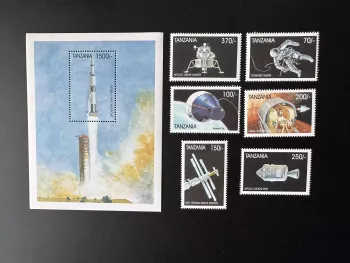 Tanzanie 1999 Mi. 3208 - 3213 Bl. 432 Espace Apollo Fusée Astronaute Cosmonaute
