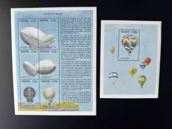 Tansania 1999 Mi. 3215-3220 Bl. 433 Luftschiffe Zeppeline Heißluftballons