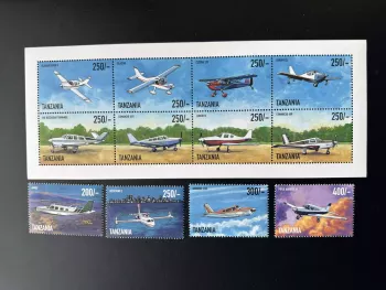 Tanzania 1999 Mi. 3536 - 3547 Aviation Aircraft Aeronautical Cessna Piper