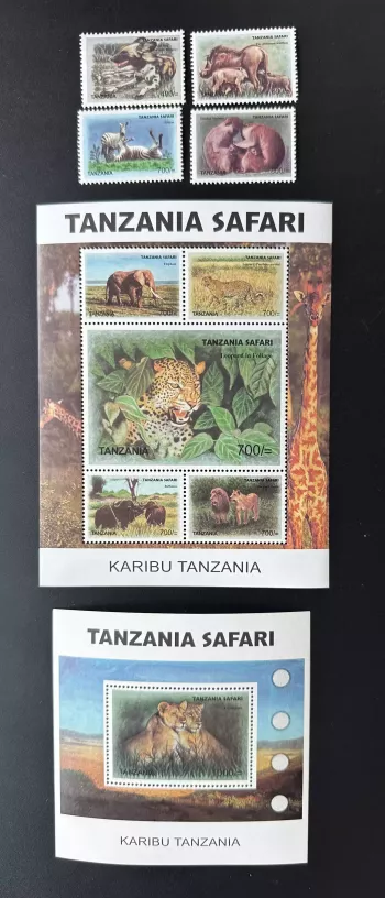 Tanzanie 2007 Mi. 4448 - 4456 Bl. 602 Safari Animaux Sauvages Éléphant Léopard
