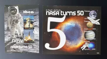 Tanzanie 2010 Mi. Bl. 632 NASA 50 ans Apollo 11 Atlantis Terre Mars Jupiter