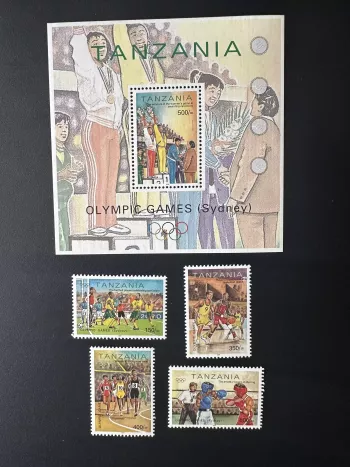 Tanzanie 2000 Mi. 3978 - 3981 Bl. 523 Jeux Olympiques Sydney Sports Football