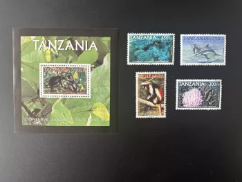 Tanzania 2001 Mi. 4031-4034 Bl. 532 Zanzibar Conservation Rare Species Monkey