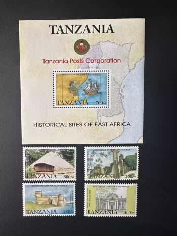 Tanzanie 2001 Mi. 4041 - 4044 Bl. 534 Sites historiques Afrique Est Bateau