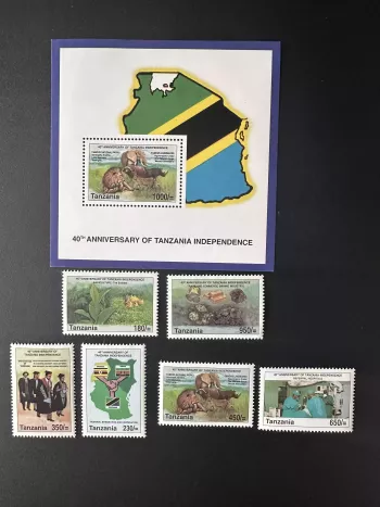 Tanzanie 2001 Mi. 4051 - 4056 Bl. 536 Indépendance Anniversaire Faune Lion