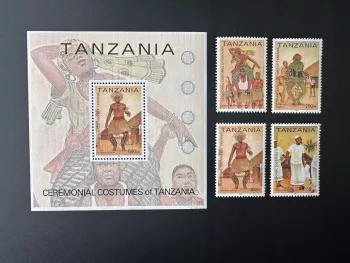 Tanzanie 2002 Mi. 4058-4061 Bl. 537 Costumes Traditionnels Folklore Cérémonial