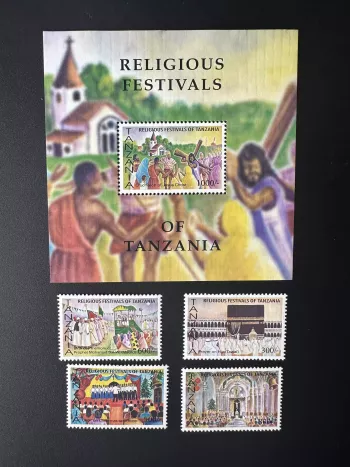 Tanzanie 2003 Mi. 4122 - 4125 Bl. 550 Festivals religieux Chrétien Islam Église