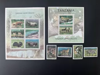 Tanzanie 2005 Mi. 4228 - 4237 Bl. 572 Faune Africaine Safari Elephants Leopard
