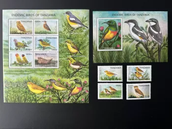 Tansania 2006 Mi. 4347-4356 Bl. 589 Endemische Vögel Nektarvogel Fiskal