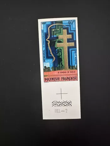 French Polynesia 1977 YT PA 123 imperforate Memorial General De Gaulle