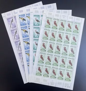Afars Issas 1975 YT 410-413 planche oiseaux faune héron aigrette bittern