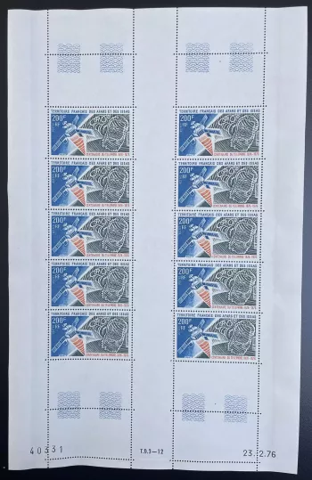 Afars et Issas 1976 YT 419 planche centenaire téléphone Graham Bell
