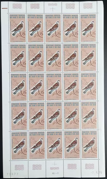 Afars and Issas 1975 YT PA 105 sheet birds dove pigeon wildlife