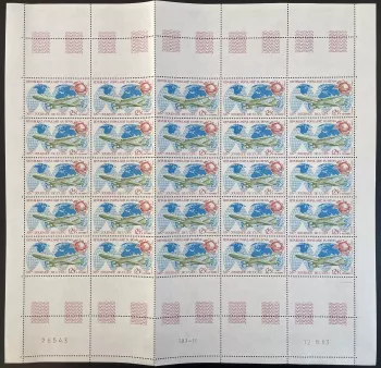 Benin 1983 YT 570 sheet UPU Day plane globe post airmail aviation