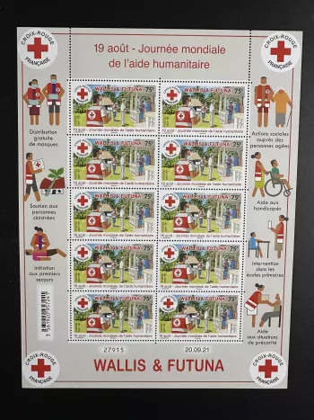 Wallis et Futuna 2021 YT 948 planche Croix-Rouge aide humanitaire masques