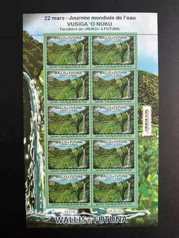 Wallis Futuna 2022 YT 954 planche sheet Journée mondiale eau Vusiga Nuku cascade