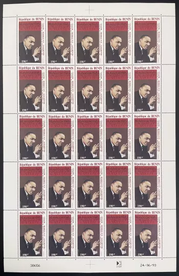 Bénin 1993 YT 708 planche Martin Luther King droits humains civiques