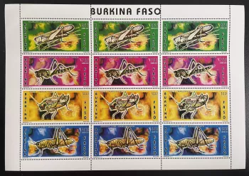 Burkina Faso 1996 YT 979-982 Block Heuschrecken Insekten Fauna