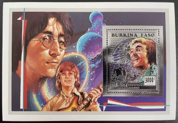 Burkina Faso 1996 Mi. Bl. 166 John Lennon Beatles Rock Pop Silber