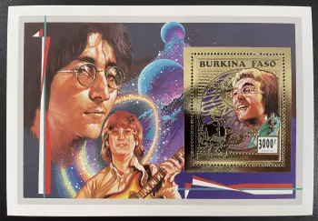 Burkina Faso 1996 Mi. Bl. 165 John Lennon Beatles Musik Gold