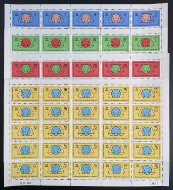 Cameroun 1963 YT 375-378 planche UNESCO droits homme balance justice scales
