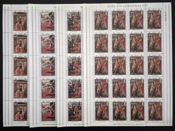 Cameroun 1979 YT 640-644 planche Noël Christmas peintures religieux Boticelli