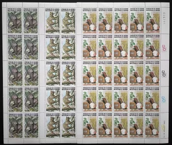 Kamerun 1983 YT 722-724 Bogen Primaten Gorilla Zibetkatze Meerschweinchen