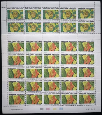 Kamerun 1987 YT 815-816 Bogen Schädlingsinsekten Blumen