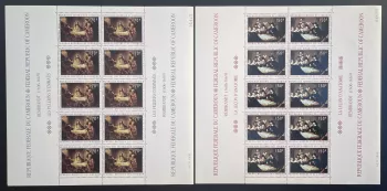 Cameroun 1970 YT PA 169-170 planche Rembrandt peintures tableaux art religieux