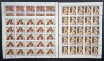 Kamerun 1971 Yt PA193-195 Bogen Weihnachten Madonna Kind Gemälde Kunst