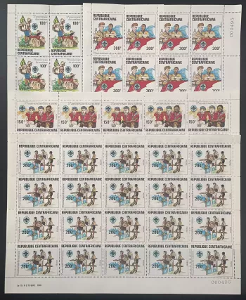 Zentralafrika 1982 YT 491-494 Pfadfinder Kinder 75. Jahrestag