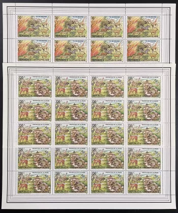 Zentralafrika 1984 YT 602-603 Bogen Fauna Schlange Elefant Tiere
